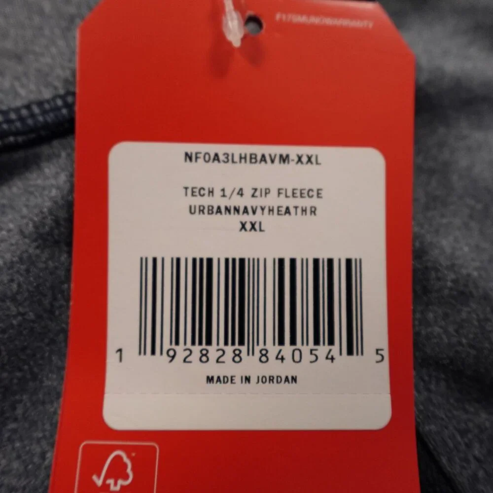 The North Face Tech‎ 1/4 Zip Fleece Pullover Men’s XXL Urban Navy Heather NWT